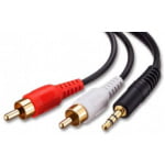 כבל RCA (כבל Aux זכר ל-2RCA זכרים) באורך 1.5 מטר