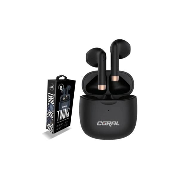 אוזניות בלוטוס איכותיות Coral Twins TWS- שחור