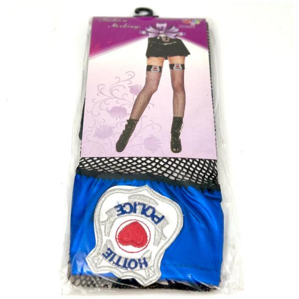 גרביון ברך רשת | דגם משטרה | שחור