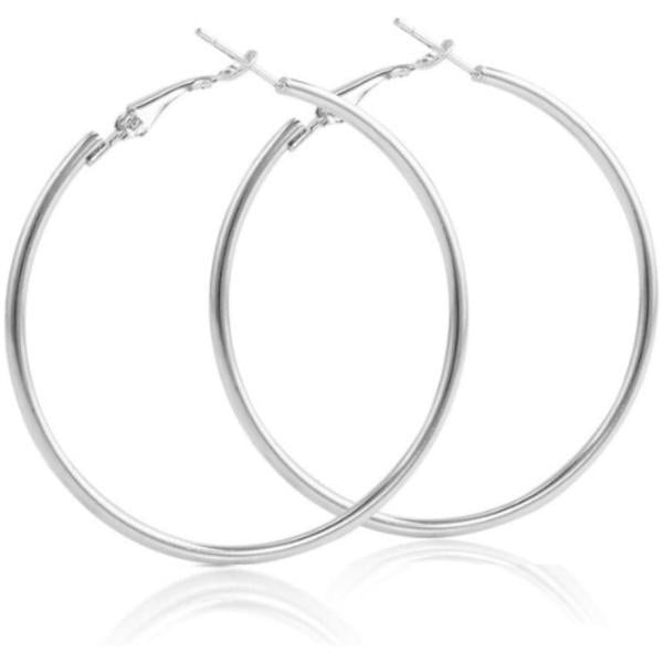 זוג עגילי חישוק בגודל בינוני | כסף