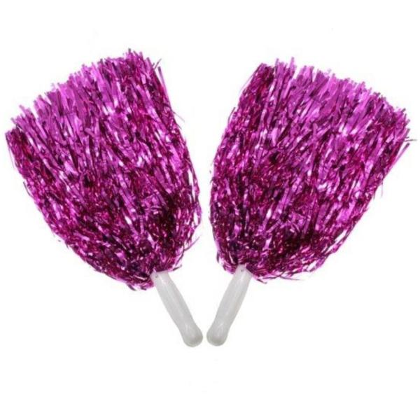 זוג פונפונים למעודדות | ורוד