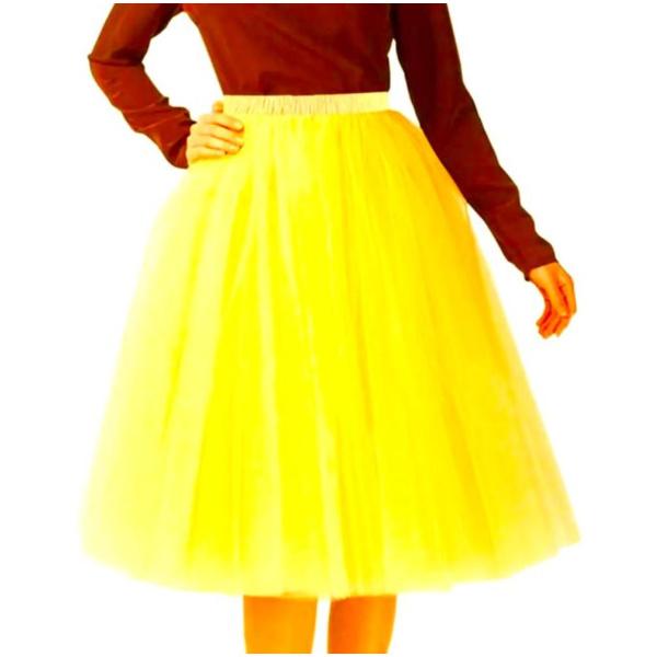 חצאית מלמלה צהובה | חצאית טוטו | 70 ס"מ