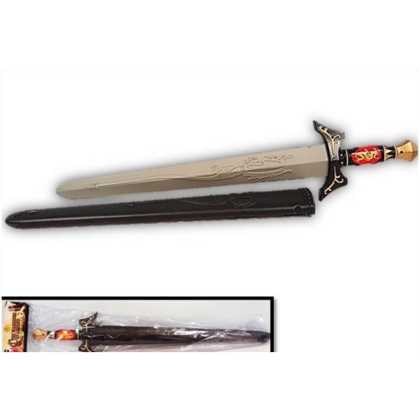 חרב מעוצבת מפלסטיק לתחפושת אביר עם  נדן