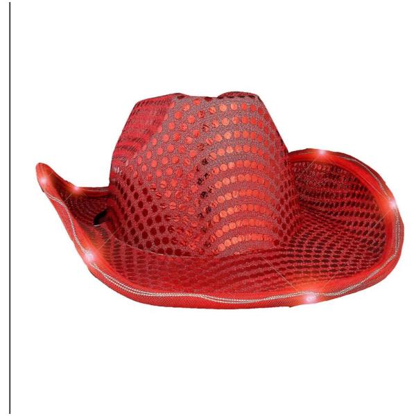 כובע קאובוי מנצנץ | אדום