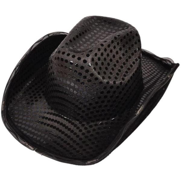 כובע קאובוי מנצנץ | שחור