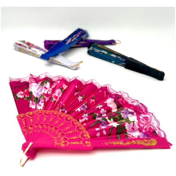 מניפה תחרה | ורוד