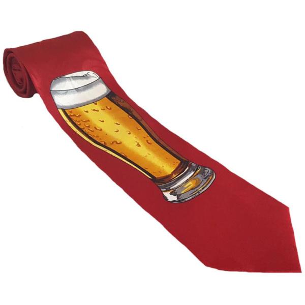 עניבה איכותית | דגם בירה | אדום