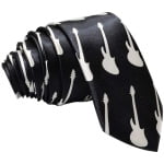 עניבה דגם מוזיקה | שחור