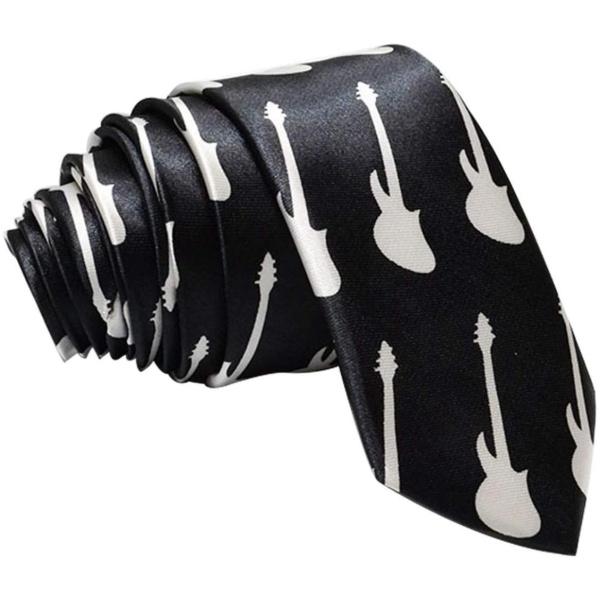 עניבה דגם מוזיקה | שחור