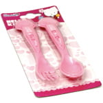 סט כפית ומזלג פלסטיק | דגם הלו קיטי