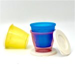 שלישיית קעריות פלסטיק לתינוקות | עם מכסה