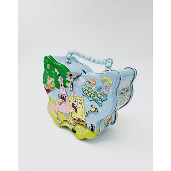 תיבת תכשיטים ממתכת כולל מנעול דגם בוב ספוג