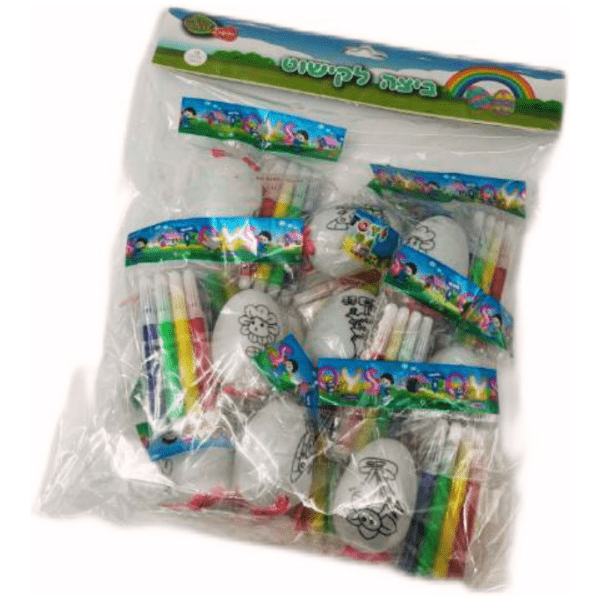 מארז 12 ביצים לקישוט כולל צבעים