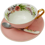 ספל ורוד לבן פרחים