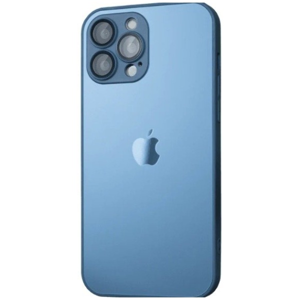 מגן זכוכית יוקרתי + הגנה למצלמה - אייפון 13 - כחול