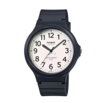 שעון יד אנלוגי יוניסקס רצועת סיליקון שחורה Casio MW-240-7BVDF - צבע לבן