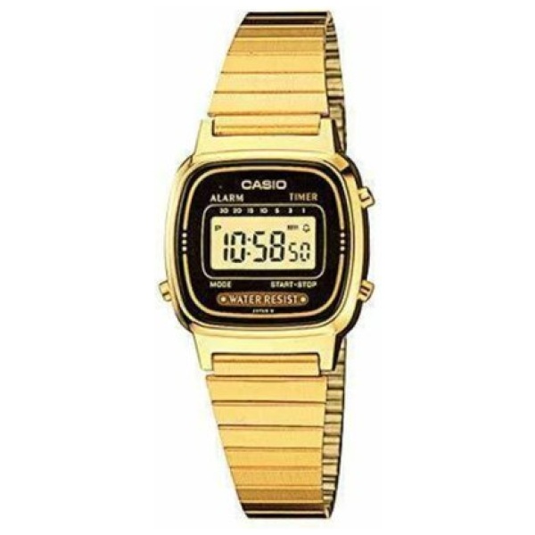 שעון יד דיגיטלי וינטג' עם רצועת Stainless Steel מוזהבת Casio LA670WGA-1DF