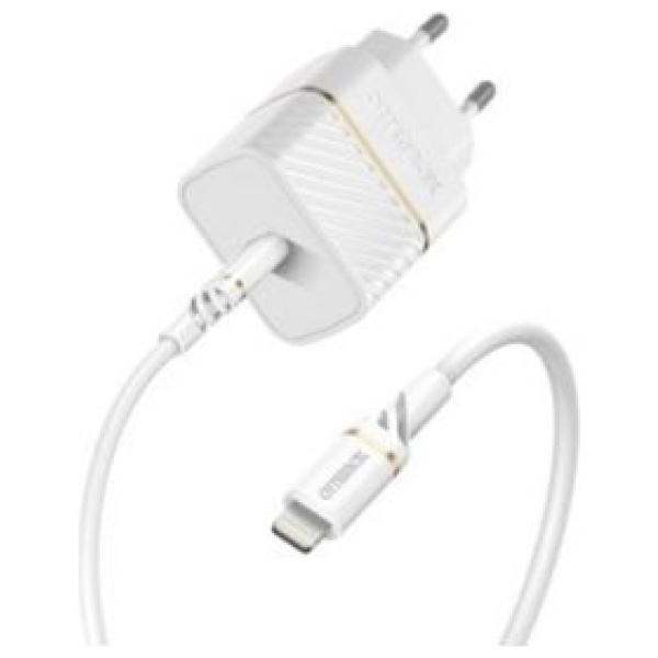 מטען בית OTTERBOX PREMIUM דגם USB-C 20W+כבל LIGHTHNING לבן