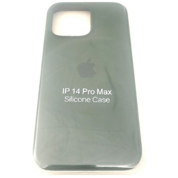 מגן סיליקון לאייפון 14 פרו מקס עם לוגו - ירוק כהה