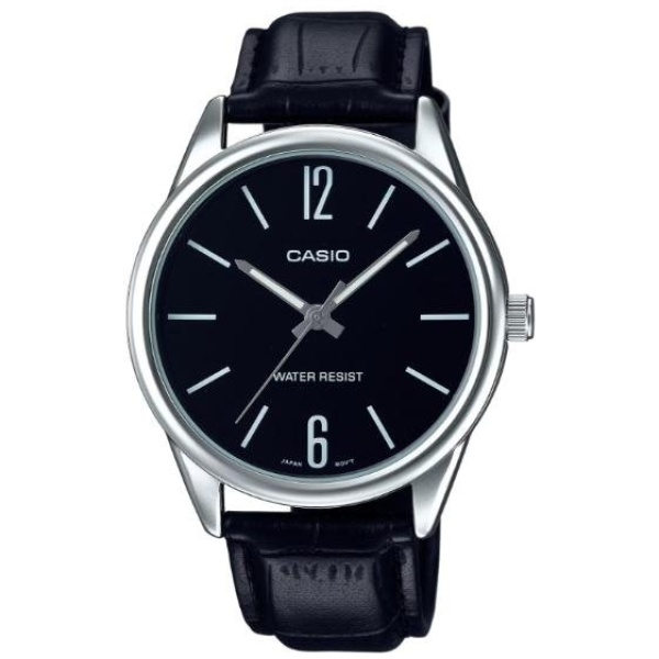 שעון יד אנלוגי עם רצועת עור | Casio MTP-V005L-1BUDF | שחור