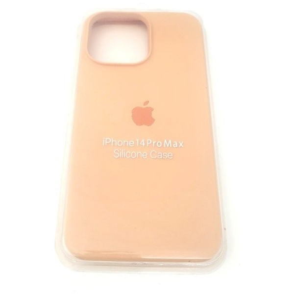 מגן סיליקון לאייפון 14 פרו מקס עם לוגו - אפרסק