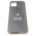 מגן סיליקון לאייפון 14 פרו מקס עם לוגו - שחור