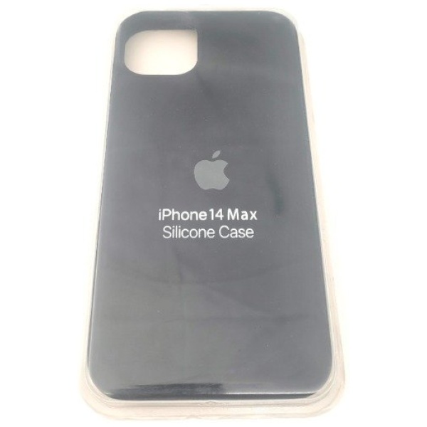 מגן סיליקון לאייפון 14 פרו מקס עם לוגו - שחור