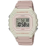 שעון יד דיגיטלי עם רצועת שרף Casio W-218HC-4A2VDF - צבע ורוד עתיק / קרם