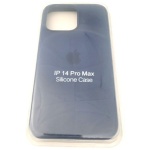 מגן סיליקון לאייפון 14 פרו מקס עם לוגו - כחול