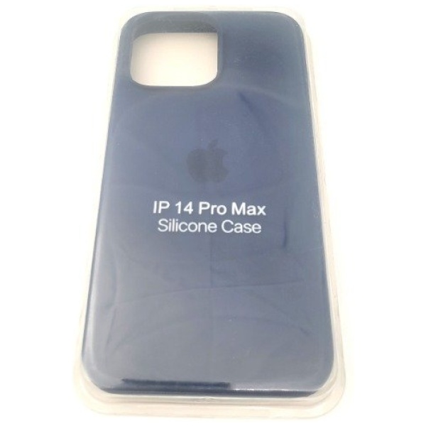 מגן סיליקון לאייפון 14 פרו מקס עם לוגו - כחול