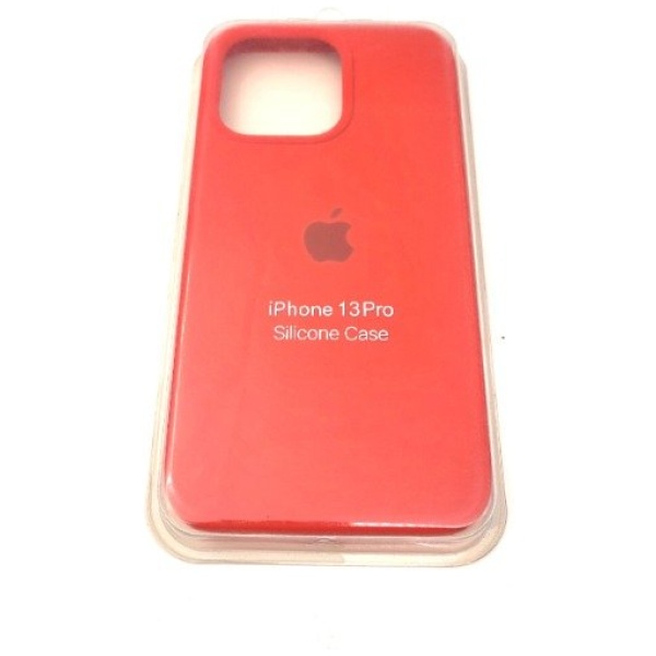 מגן סיליקון לאייפון 13 פרו עם לוגו - אדום