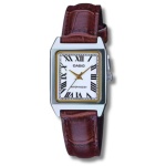 שעון יד אנלוגי לנשים עם רצועת עור חומה Casio LTP-V007L-7B2UDF -