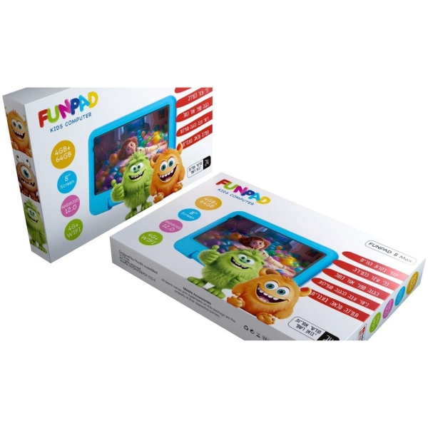 טאבלט לילדים FunPad 10 Pro 64GB Cellular/WiFi כחול