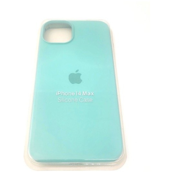 מגן סיליקון לאייפון 14 פרו מקס עם לוגו - טורקיז