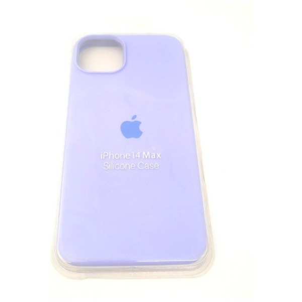 מגן סיליקון לאייפון 14 פרו מקס עם לוגו - סגול בהיר