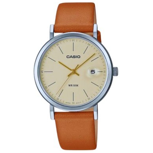 שעון יד אנלוגי לנשים עם רצועת עור חומה Casio LTP-E175L-5EVDF