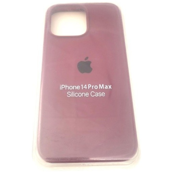 מגן סיליקון לאייפון 14 פרו מקס עם לוגו - בורדו